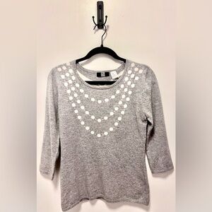 SAKS FIFTH AVENUE Cashmere Sweater w/ Feminine Designs (Medium) **BRAND NEW!🎁**